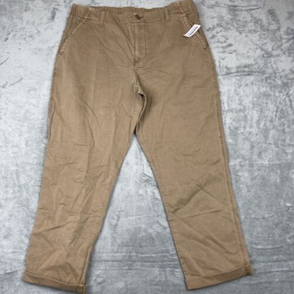 Old Navy Pants - Old Navy‎ Women's Trousers Adjustable Waist, Cuffed Leg Pant Size Brown NWT